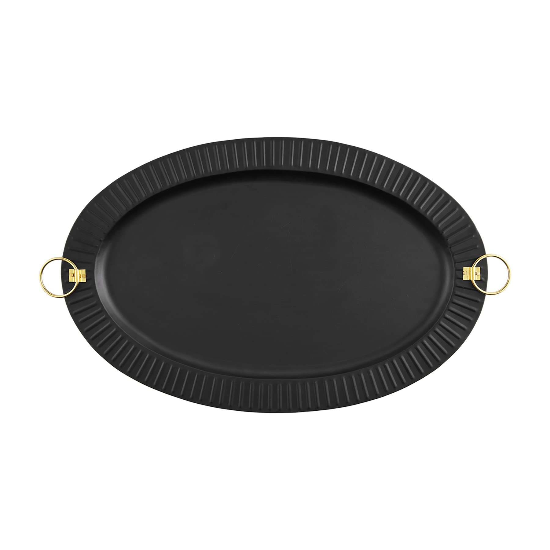 Black Mud Pie Tin Oval Tray 17
