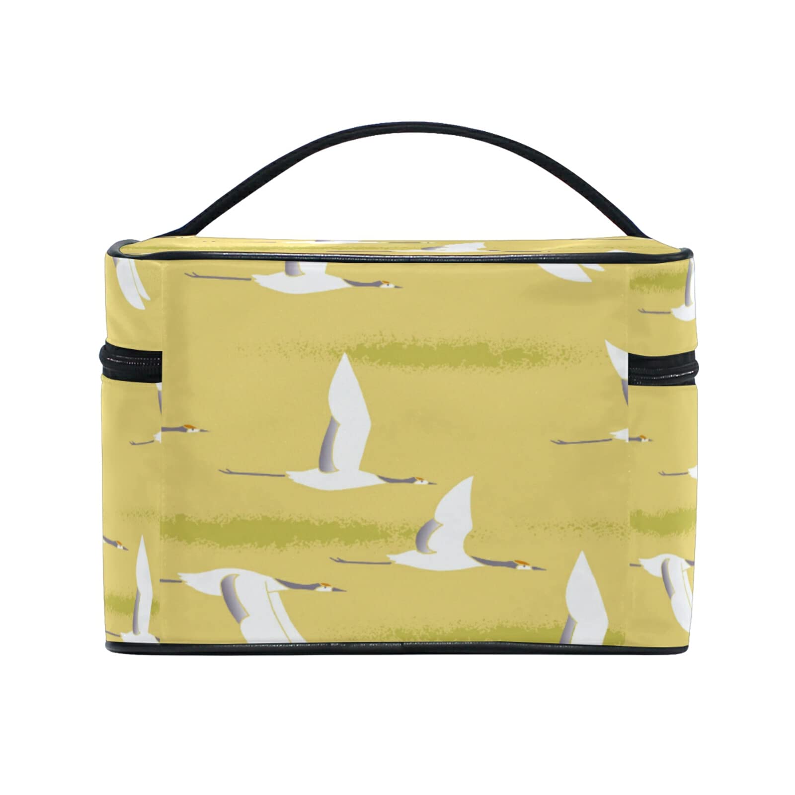 Cute Swan Cartoon Makeup Bag - Yellow Waterproof Cosmetic Pouch for Women & Girls - Perfect for Travel, Gym, and Daily Organizer