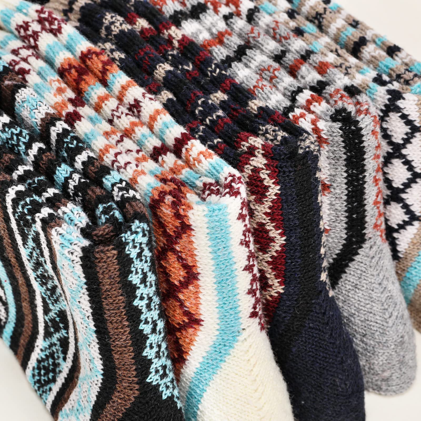 5 Pairs Soft Cozy Warm Wool Boot Socks for Women - Winter Thermal Hiking Socks for Outdoor Activities & Cold Weather Comfort