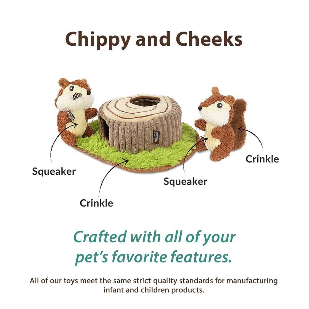 Forest Friends Chipmunks Plush Dog Toy - Soft & Cuddly Stuffed Animal for Kids, Perfect for Playtime, Gifts & Nursery Decor