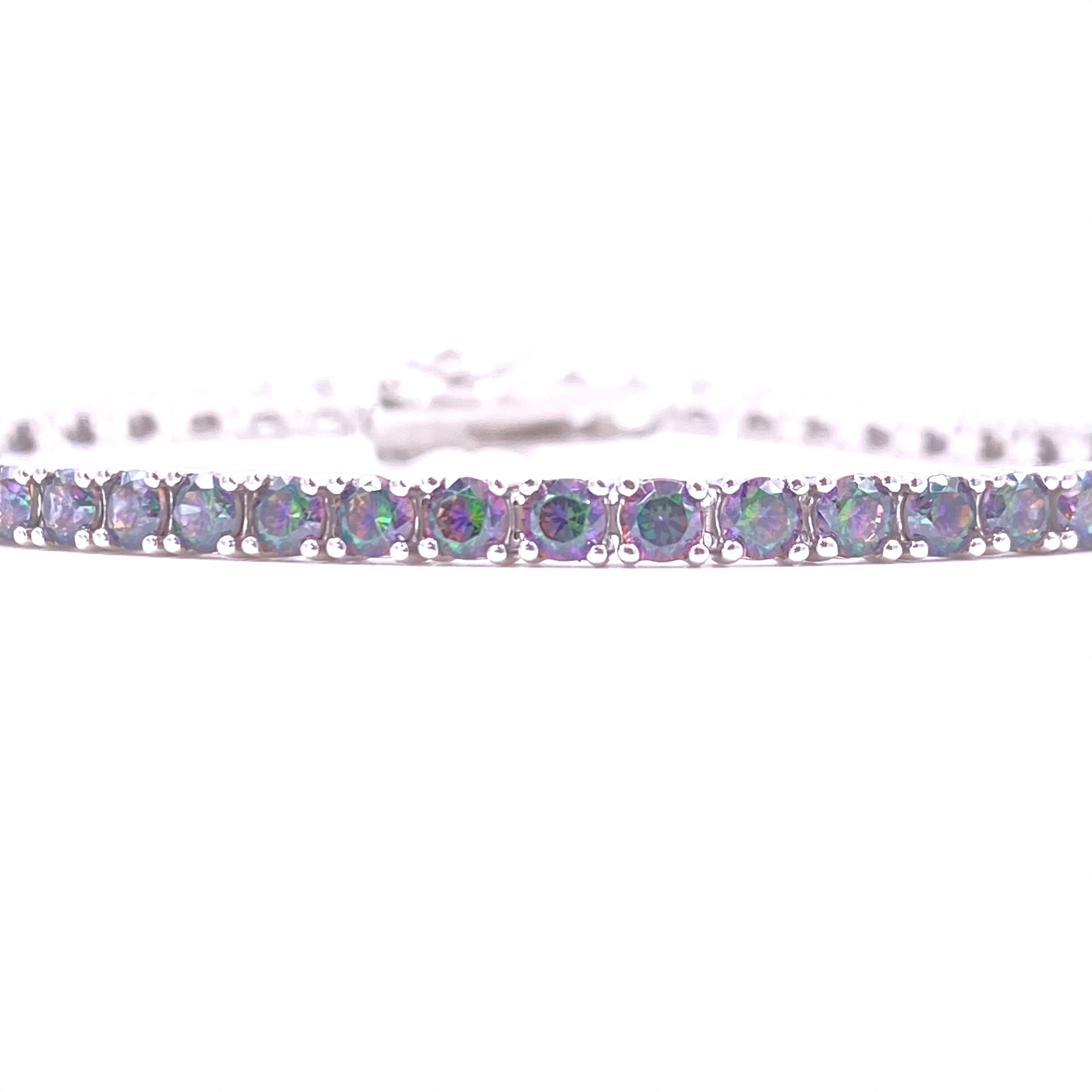 Ashley Gold Sterling Silver CZ Tennis Bracelet for Women - Elegant Cubic Zirconia Bracelet for Parties, Weddings & Everyday Wear