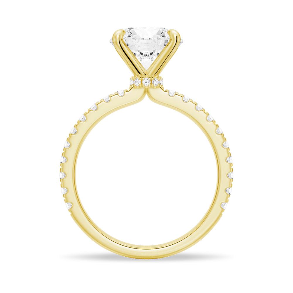 1.5 Carat Round Moissanite Engagement Ring with Pavé Band & Hidden Halo - Perfect for Proposals, Weddings & Anniversary Gifts