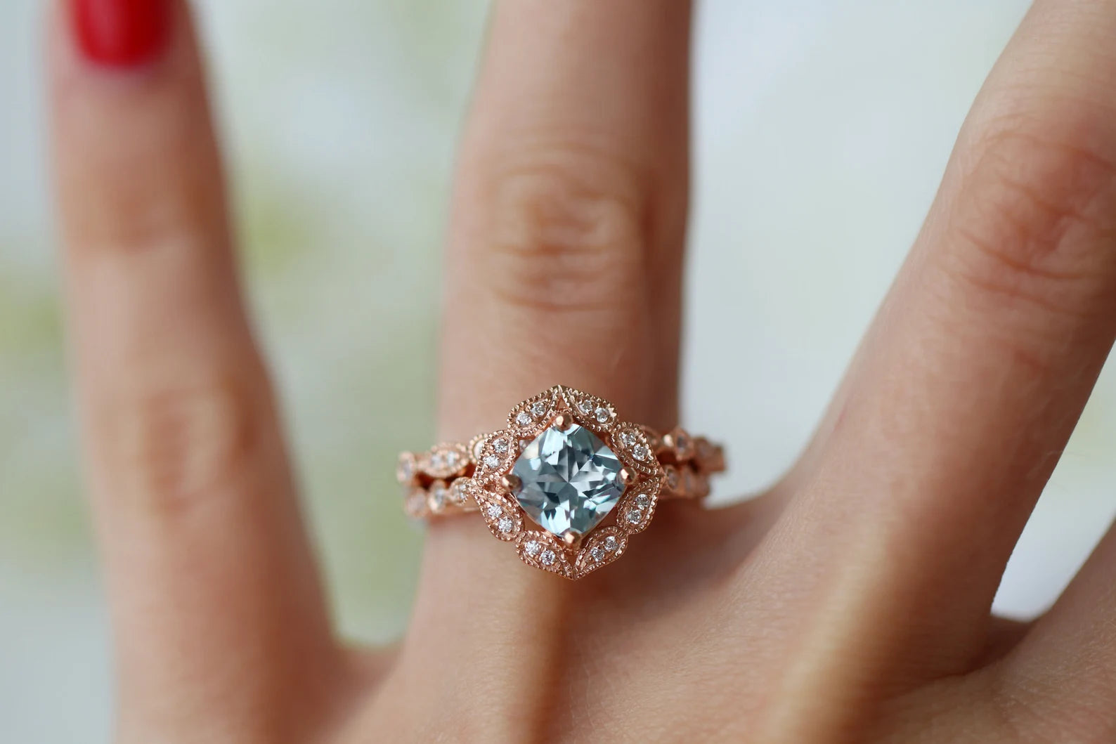 Luxury Vintage Natural Diamond or Moissanite Wedding Ring - 10K/14K/18K Solid Rose Gold - Perfect for Engagement, Anniversary & Bridal Jewelry Gifts