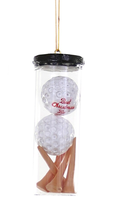Premium Golf Ball and Tee Christmas Ornament - Handmade Holiday Decor for Golf Lovers - Perfect for Tree Decorations, Gift Giving & Golf Tournament Prizes