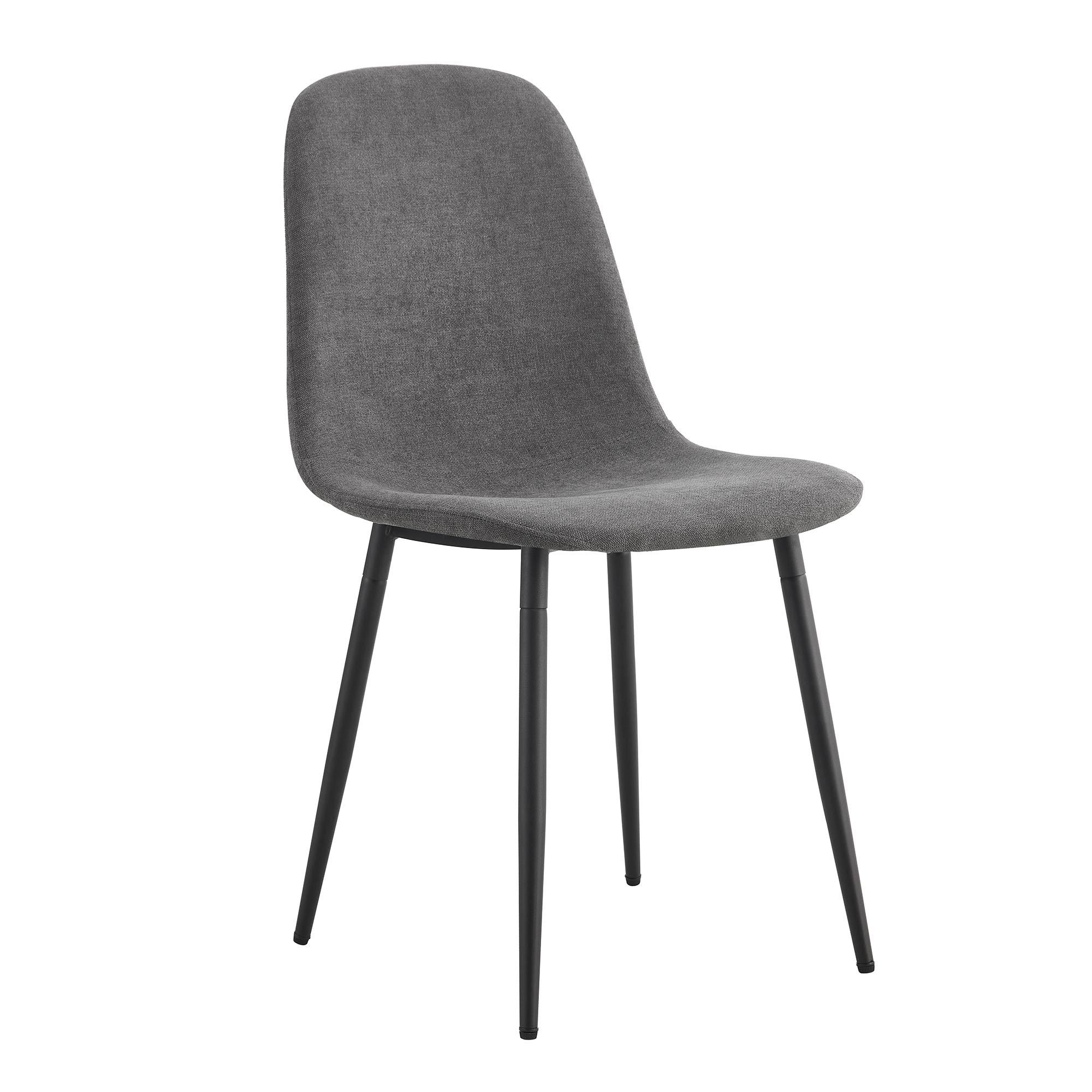 Premium 6-Piece Dark Gray Linen Cotton Dining Chair Set - Comfortable Integrated Seat & Backrest, Modern Home Decor for Kitchen, Dining Room & Office