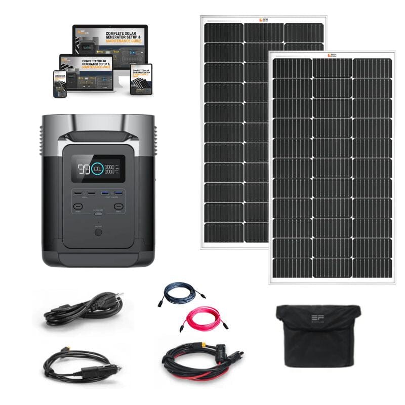 EcoFlow DELTA 1800W 1300Wh Portable Solar Power Station Generator Kit with Solar Panels - Perfect for Camping, RV Trips, and Emergency Power Backup