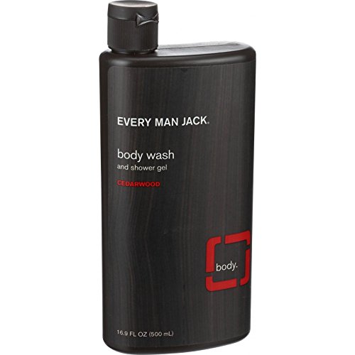 Every Man Jack Cedarwood Body Wash for Men - 16.9 oz (Pack of 4) - Natural & Refreshing Shower Gel - Perfect for Daily Use, Gym & Post-Workout Cleansing