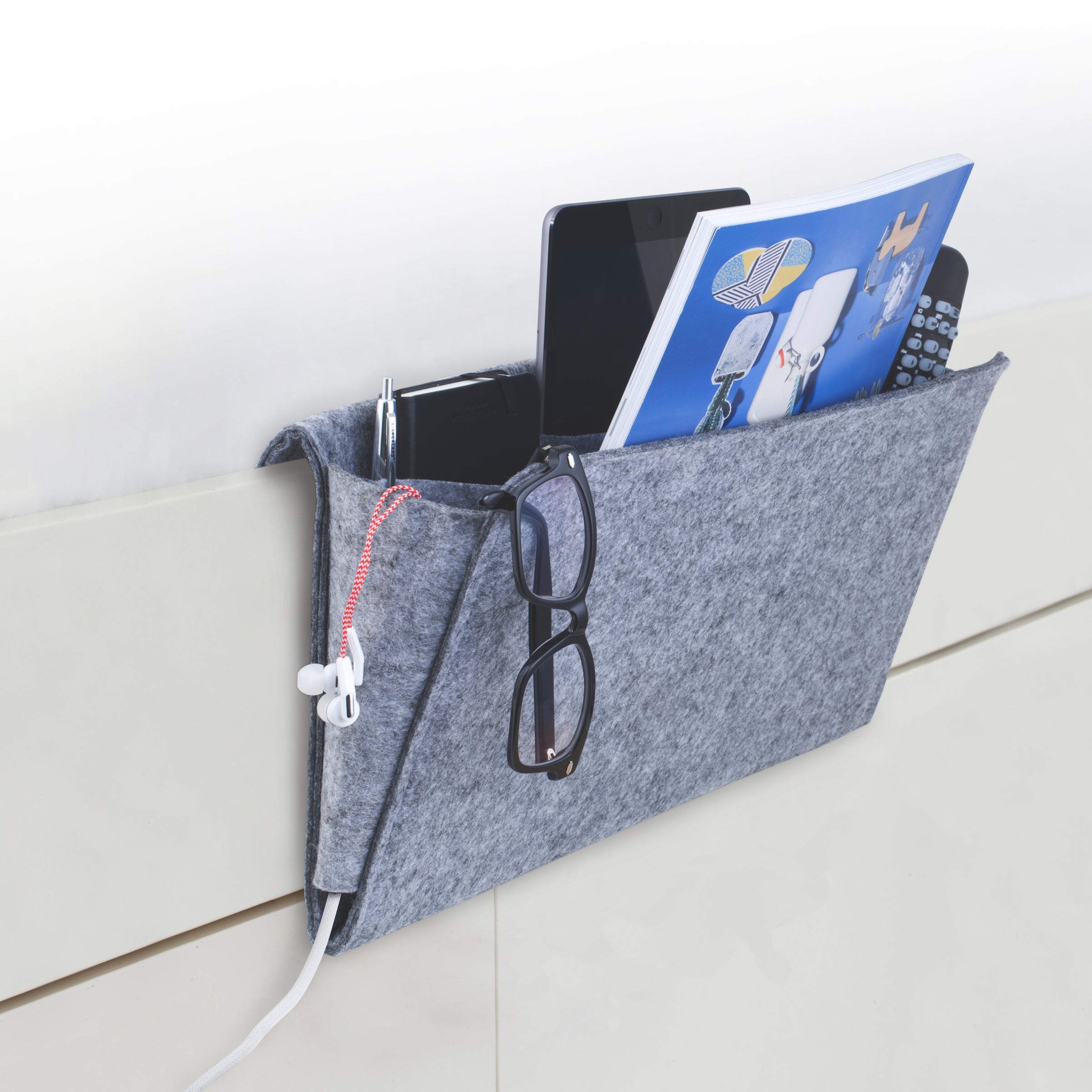 Extra Large Bedside Organizer Pocket - Storage Holder for Phone, Glasses, Books & Essentials - Perfect for Bed, Sofa, Car & Travel Use