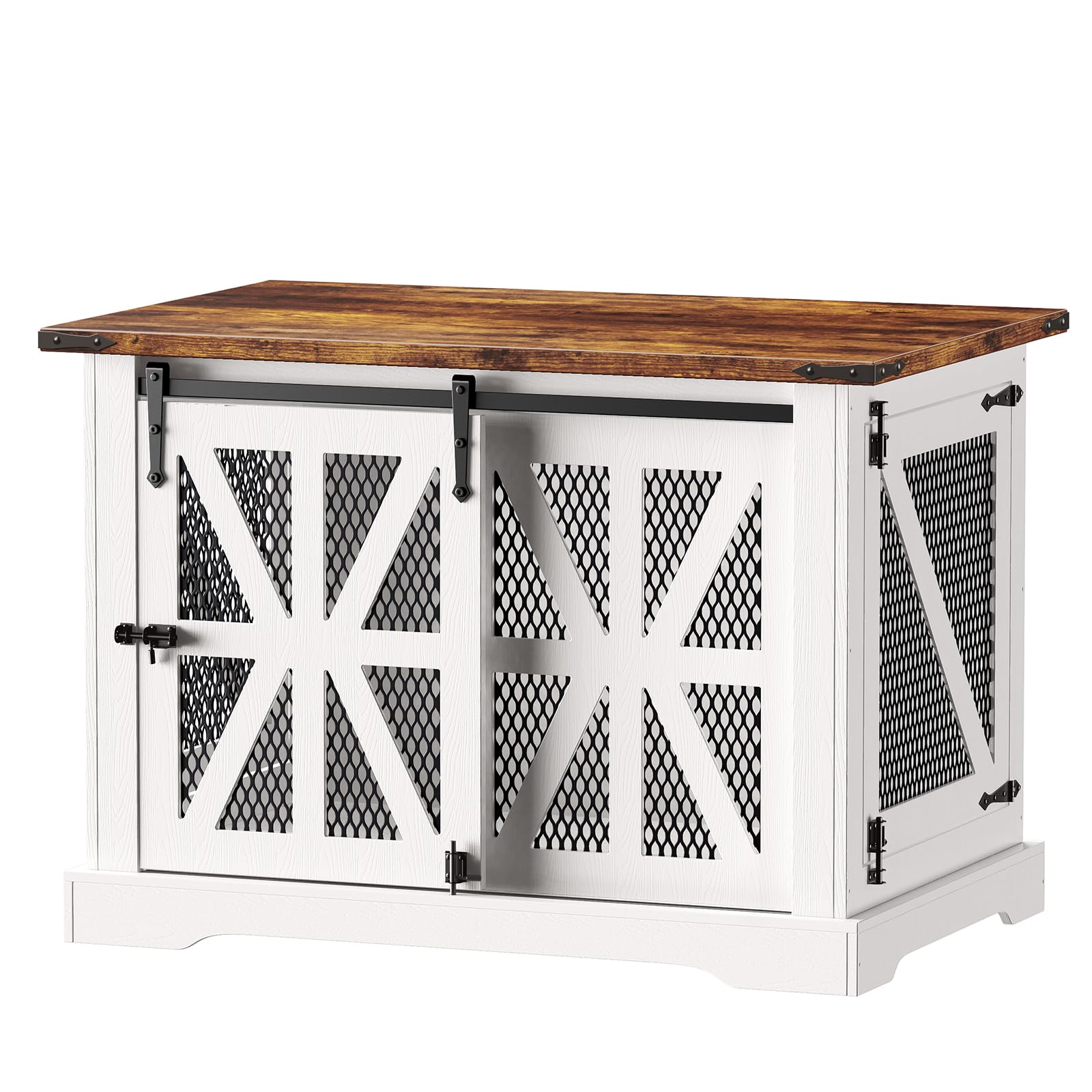 VOPEAK Heavy Duty Large Dog Crate Furniture - XL Chew Resistant Dog Kennel with Double Doors for Medium & Large Dogs | Farmhouse Style End Table for Bedroom & Living Room | Indoor Pet Crate for Home Decor & Pet Safety