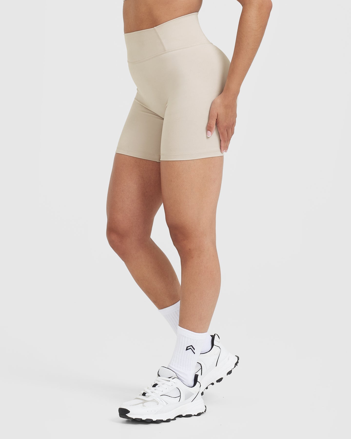 Timeless High Waisted Denim Shorts for Women - 6 Inch Inseam | Sand Color | Perfect for Summer, Beach, and Casual Outfits
