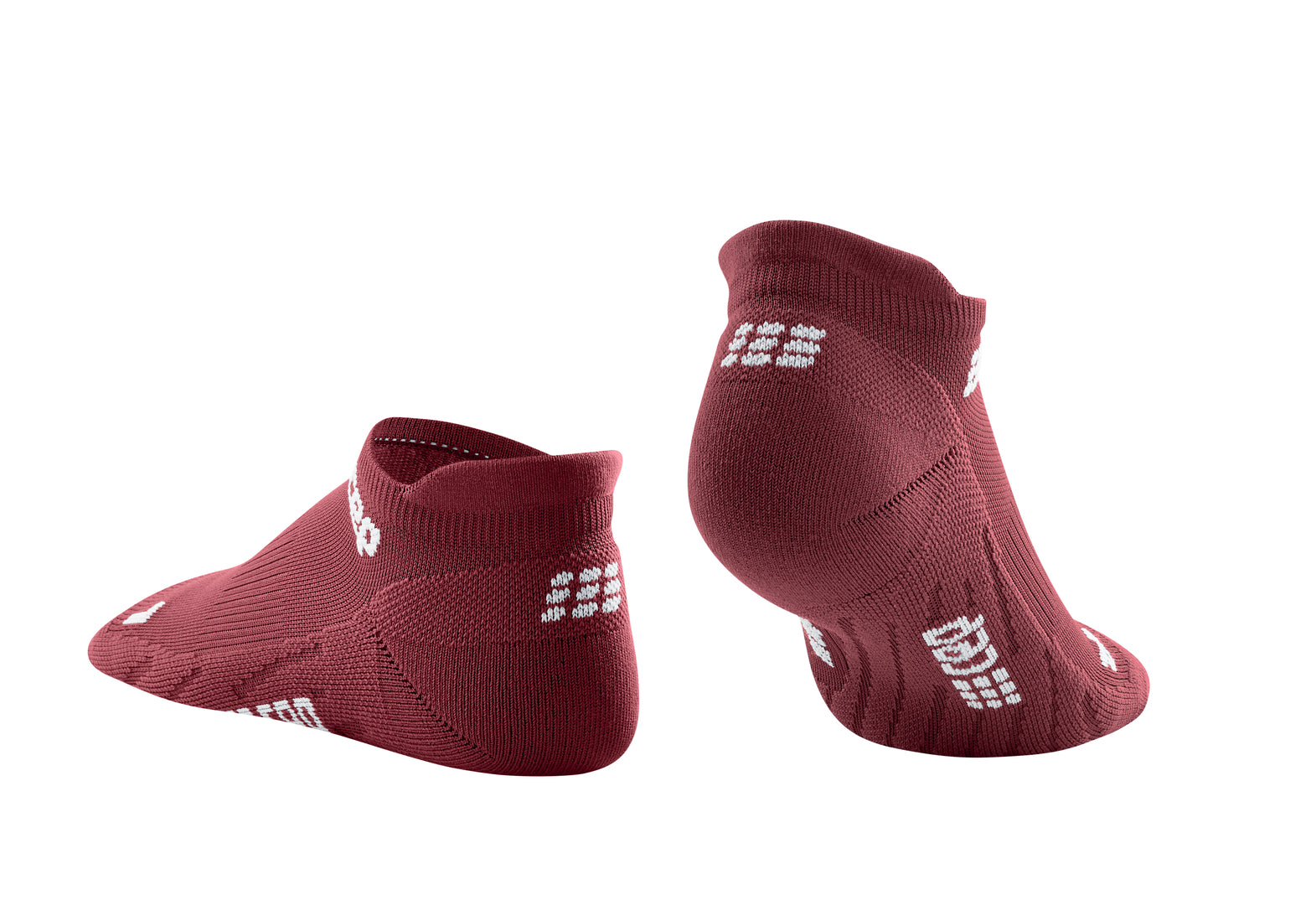 CEP Women's The Run Socks No Show V4 - Dark Red (WP268R) | Breathable Running Socks for Women | Perfect for Jogging, Gym Workouts & Everyday Comfort