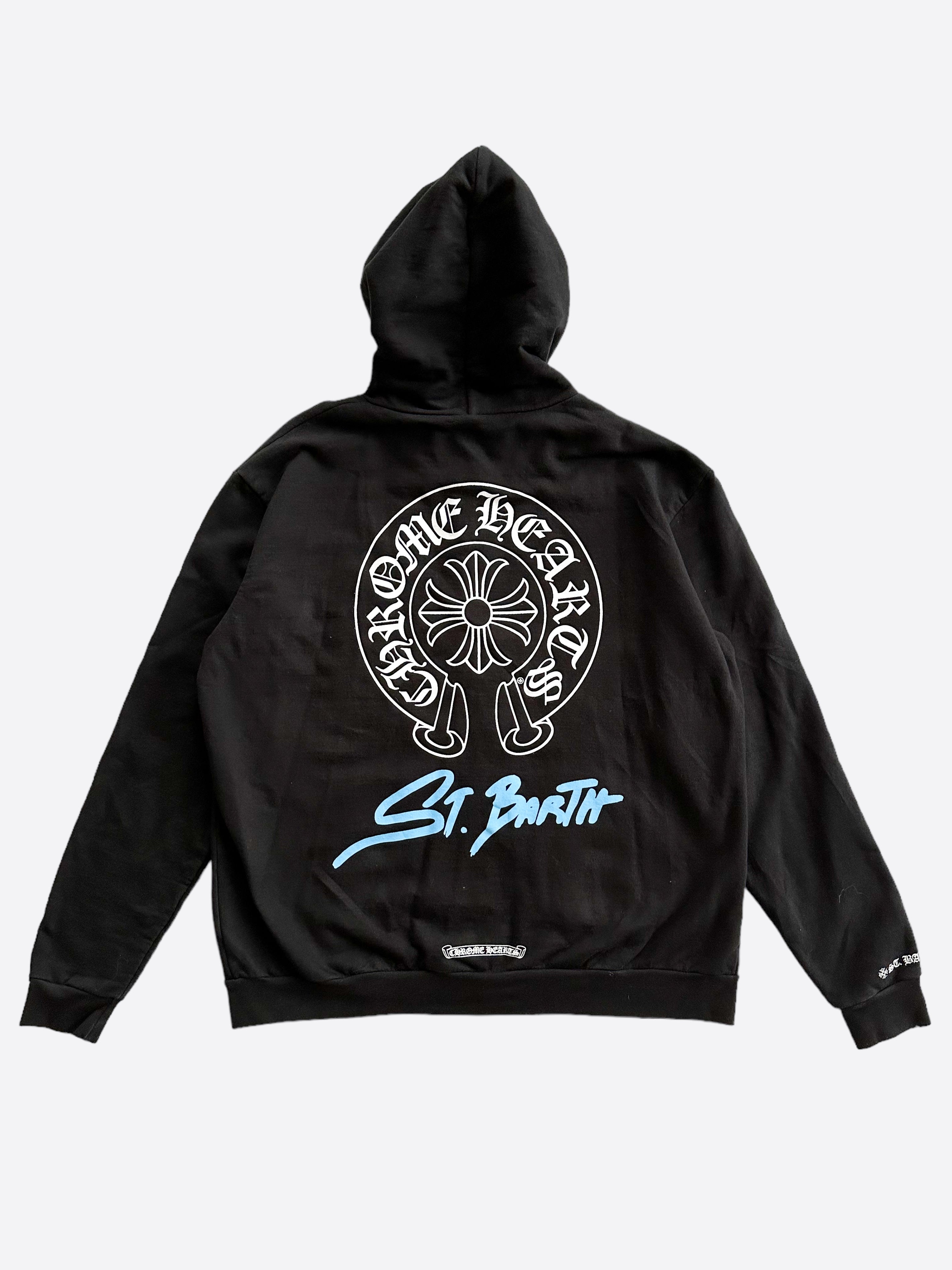 Chrome Hearts Black St Barth Exclusive Horseshoe Zip Up Hoodie for Men & Women - Stylish Streetwear for Casual Outings & Fashion Events