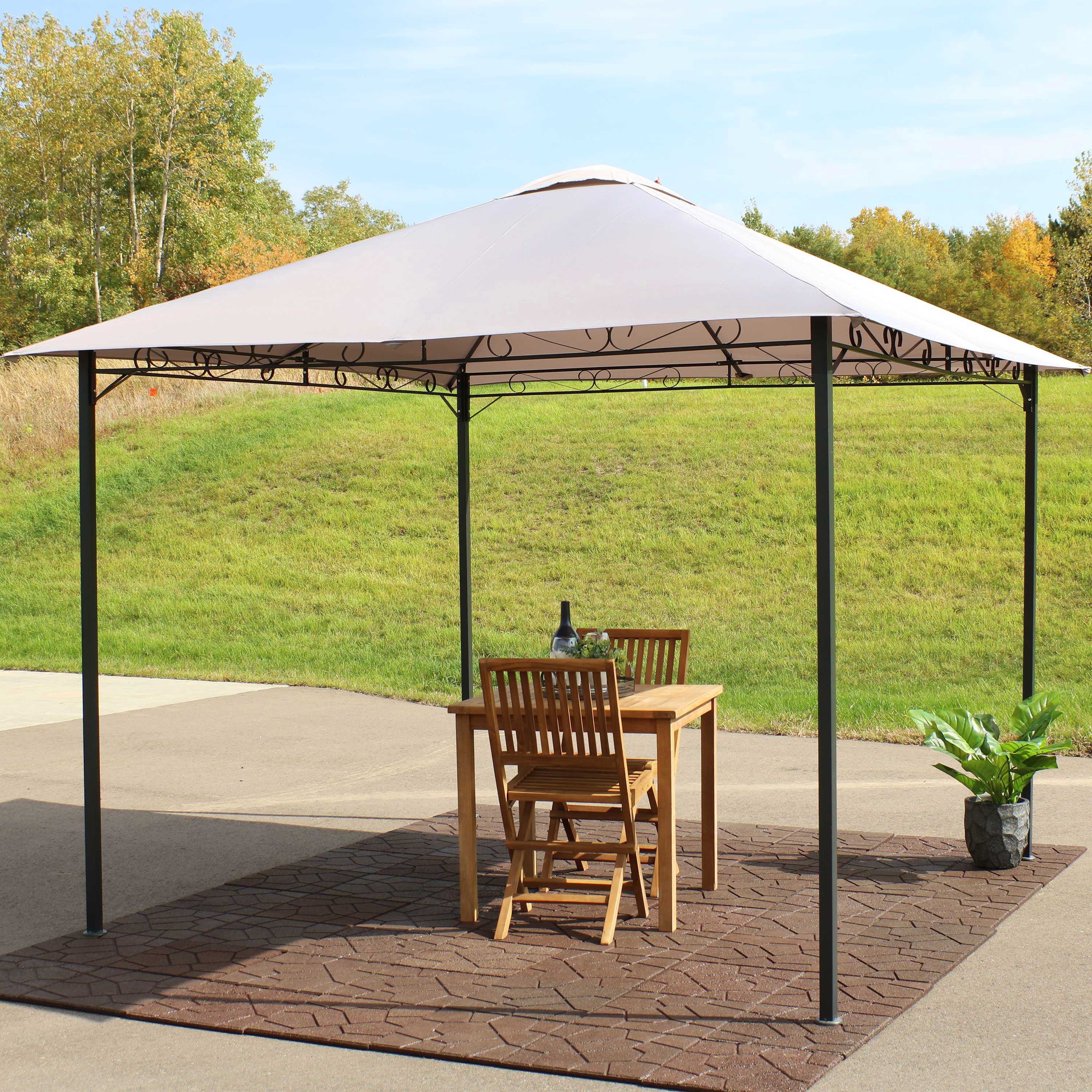 10' x 10' Steel Gazebo with Weather-Resistant Canopy - Outdoor Patio, Garden, Backyard Shade Shelter for Parties & Relaxation