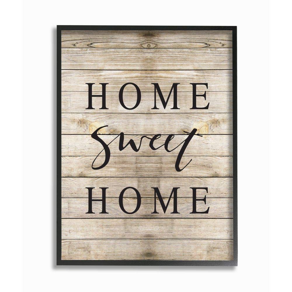 Stupell Home Décor Sweet Home Family Typography Framed Wall Art - 24x30 Inch Multi-Color Canvas Print for Living Room, Bedroom & Office Decor