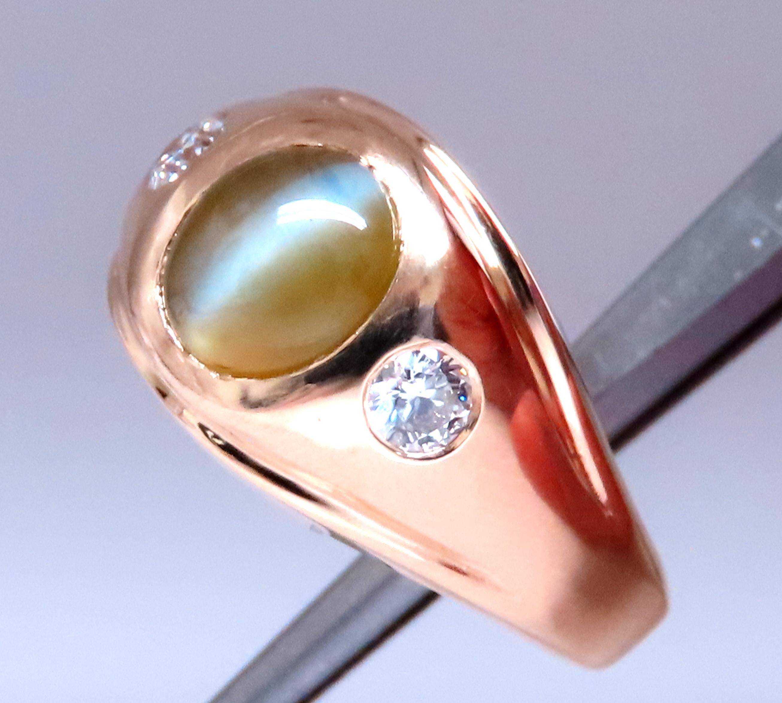 GIA Certified 3.15 Carat Natural Cat's Eye Ring in 14K Gold - Elegant Jewelry for Women, Perfect for Weddings, Anniversaries & Special Occasions
