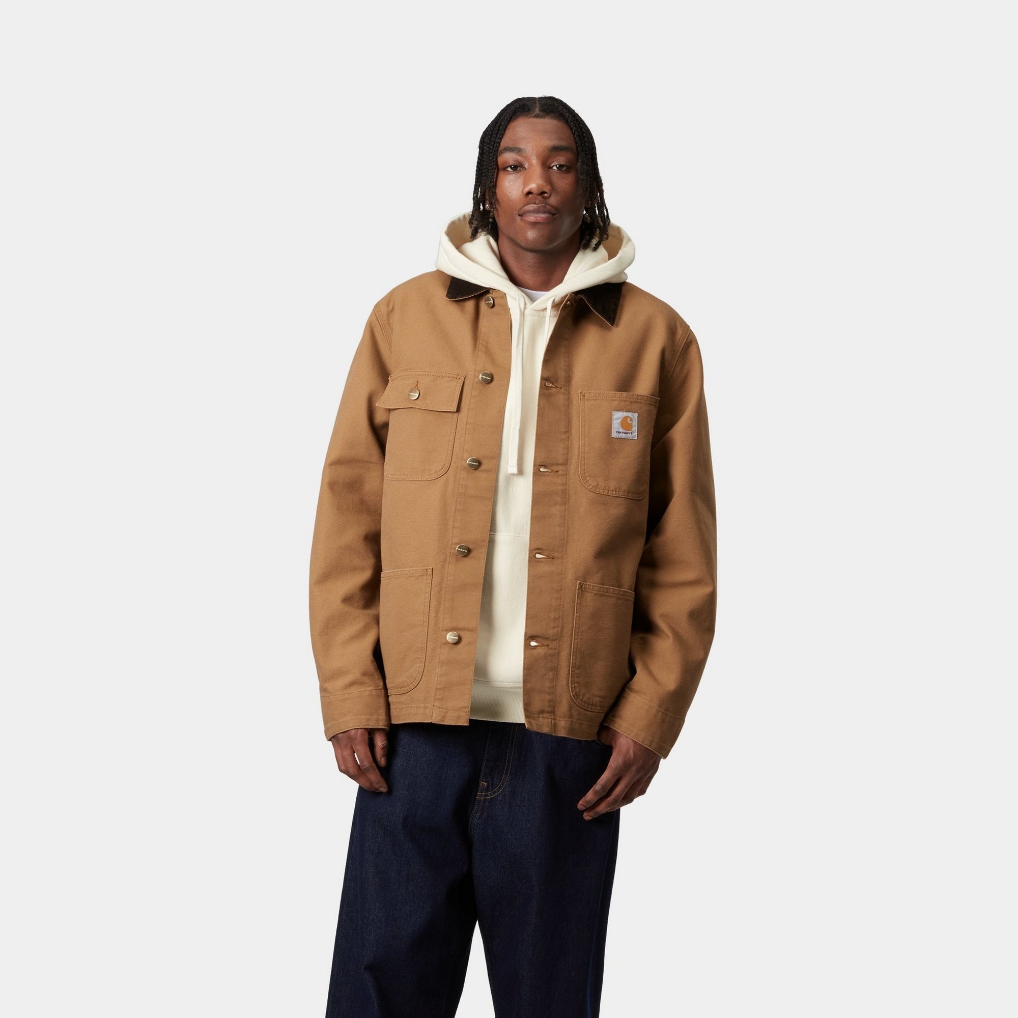 Michigan Chore Coat - Spring Work Jacket | Hamilton Brown Rinsed Denim | Perfect for Outdoor Work & Casual Wear