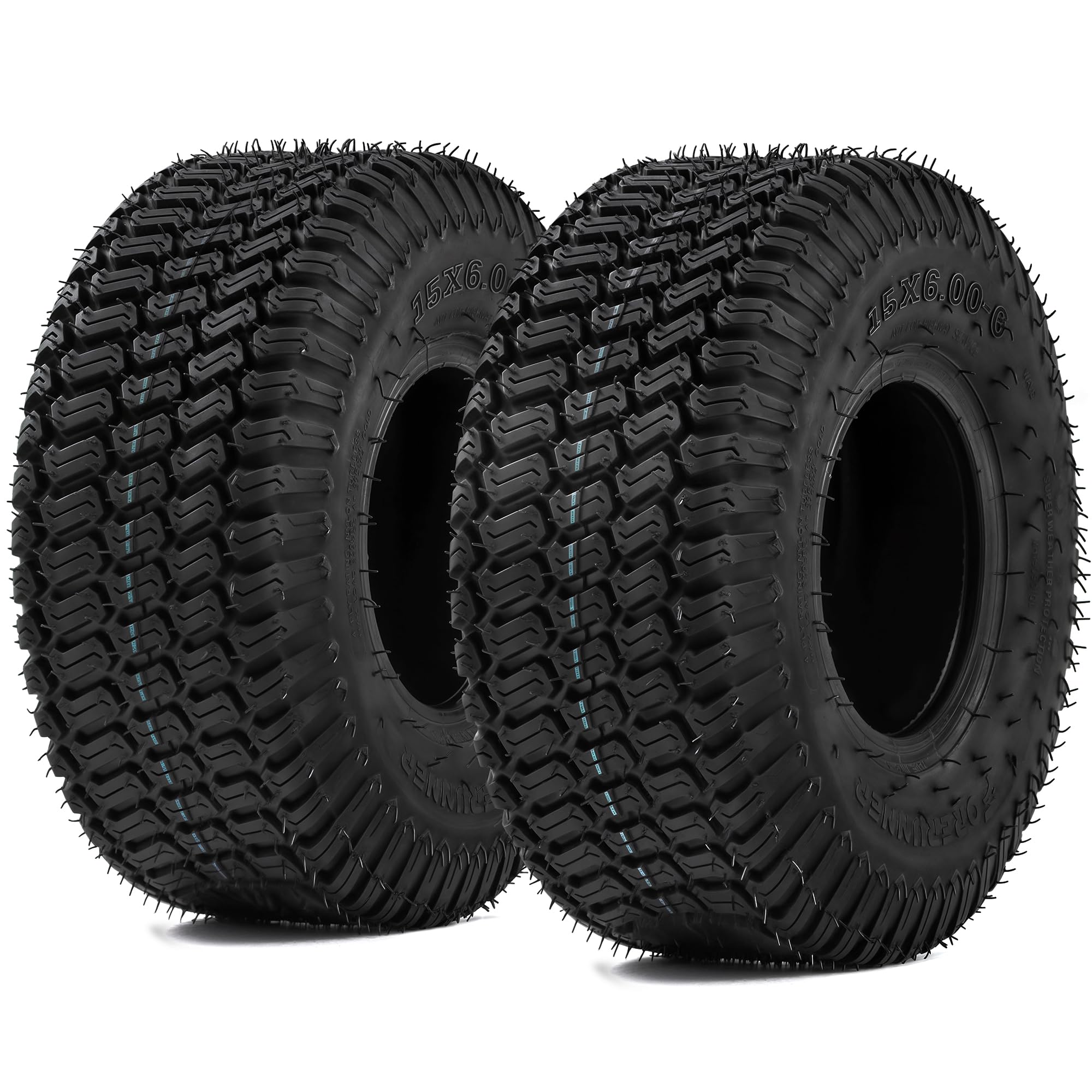 YITAMOTOR 15x6-6 Lawn Mower Tires - Heavy Duty 4-Ply Tubeless Tires for Lawn Mowers, Garden Tractors, Golf Carts & ATVs - All-Terrain Replacement Tires (Set of 2) - Perfect for Yard Work, Landscaping & Farm Use