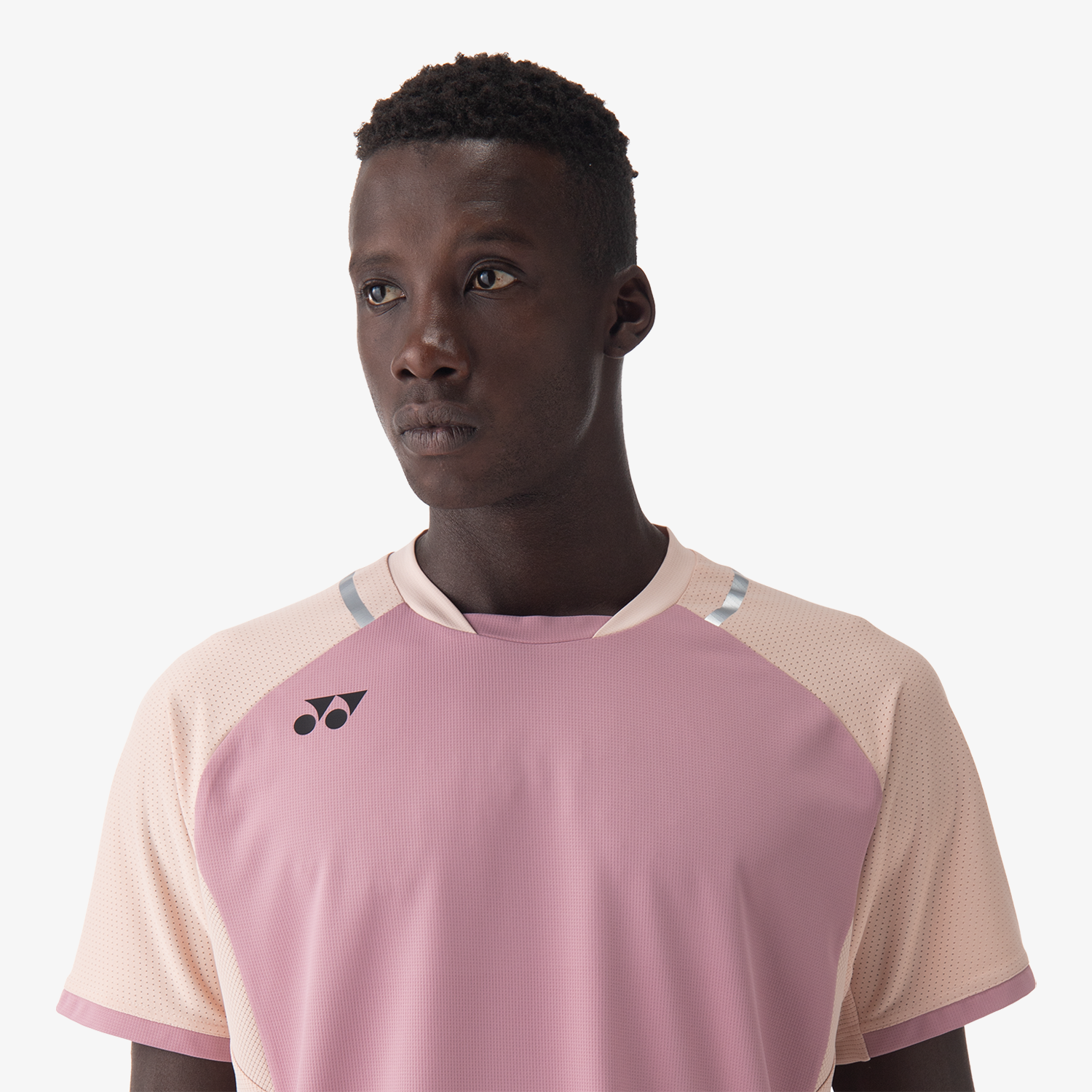 Yonex Men's Crew Neck Performance Tennis Shirt 10633 - Moisture Wicking, Breathable Fabric (Pearl Rose) | Ideal for Tennis, Gym Workouts & Casual Wear