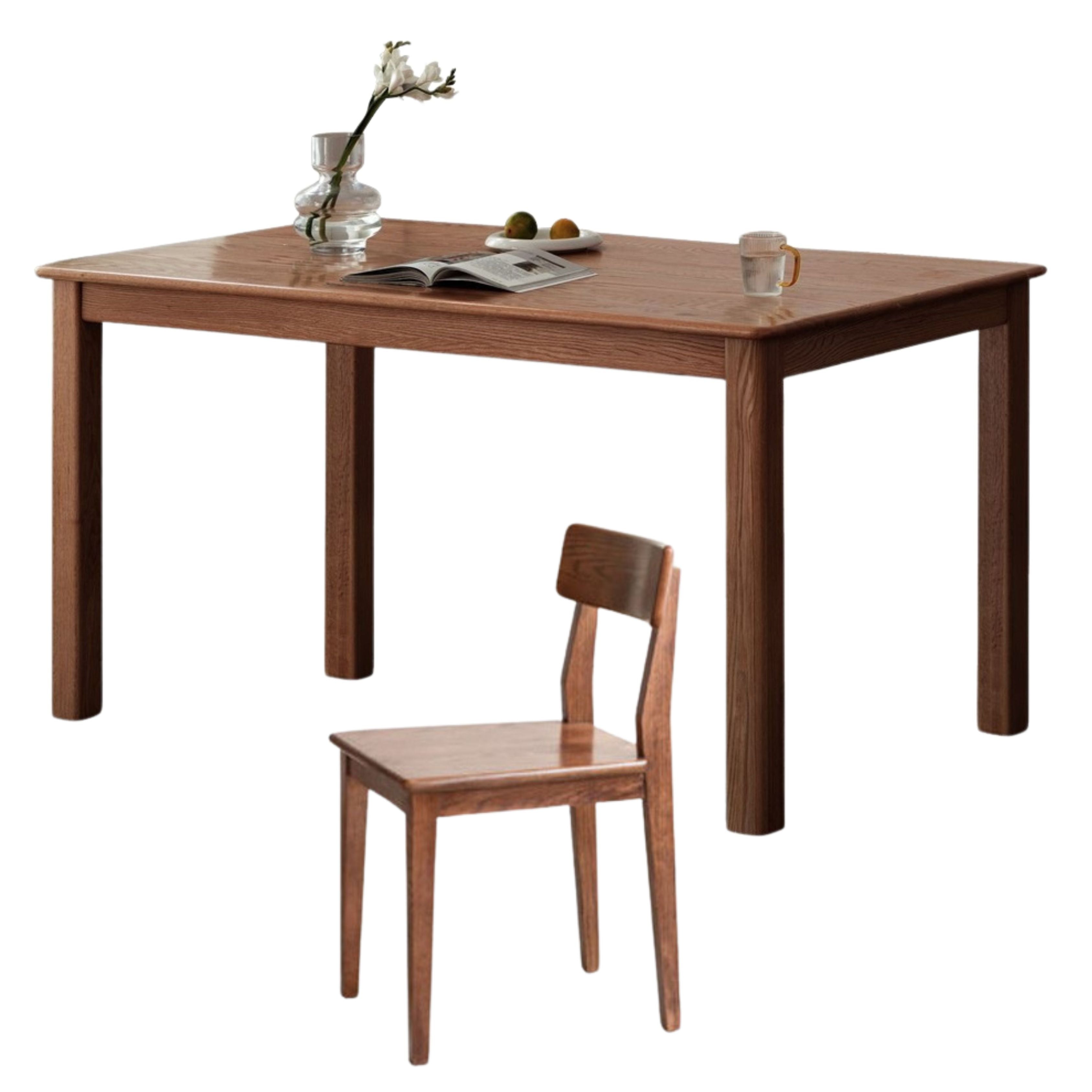 63x33.5x30 inch / 160x85x76 сm / Walnut color / Rounded dining table+ 4 chair