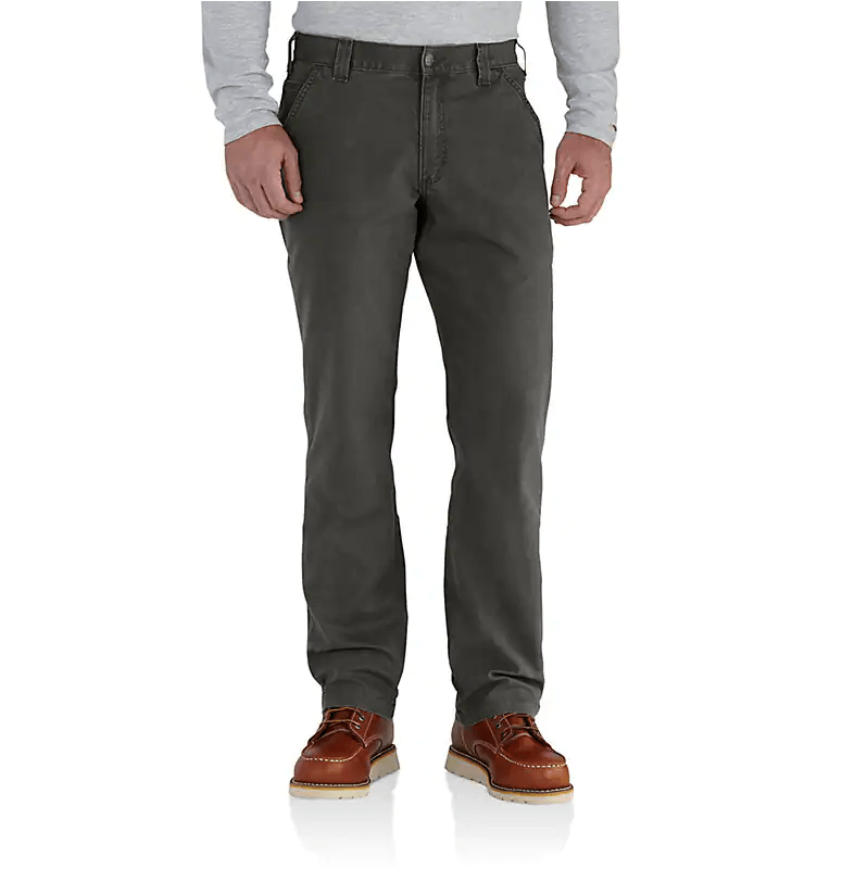 Durable Relaxed Fit Canvas Work Pants for Men - Comfortable & Rugged Peat Color - Ideal for Construction, Outdoor Work & Casual Wear
