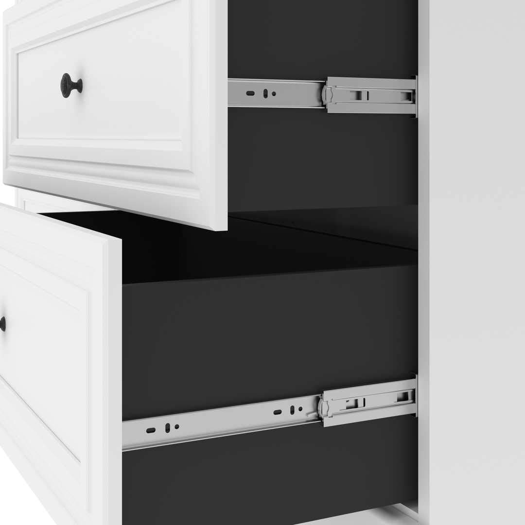 Bestar 72-Inch Platinum Gray Closet Organizer System - Wardrobe with Drawers for Home Storage | Bedroom, Laundry & Entryway Organization (72W, White) - Perfect for Small Spaces & Apartment Living