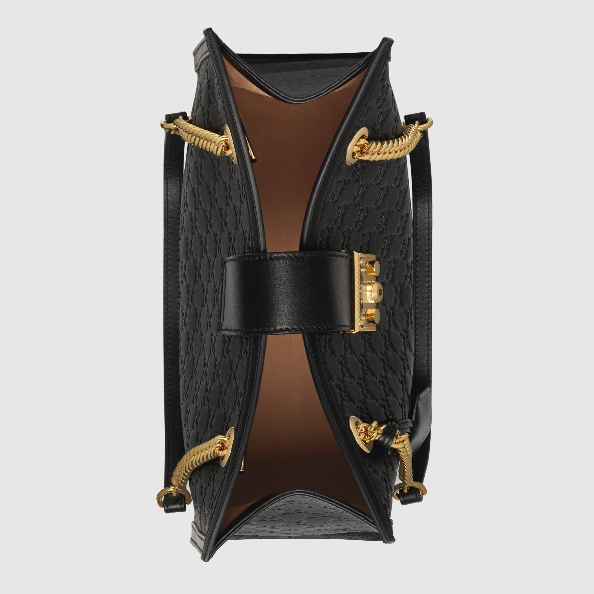 Gucci Padlock Signature Medium Soft Leather Shoulder Bag for Women - Black Luxury Handbag for Work, Travel & Everyday Use