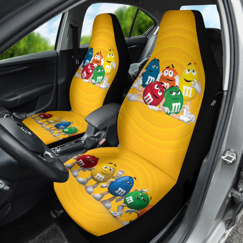 Funny M&M Members Car Seat Covers - Unique Gift Idea for Car Lovers - Perfect for Road Trips, Commuting & Protecting Seats