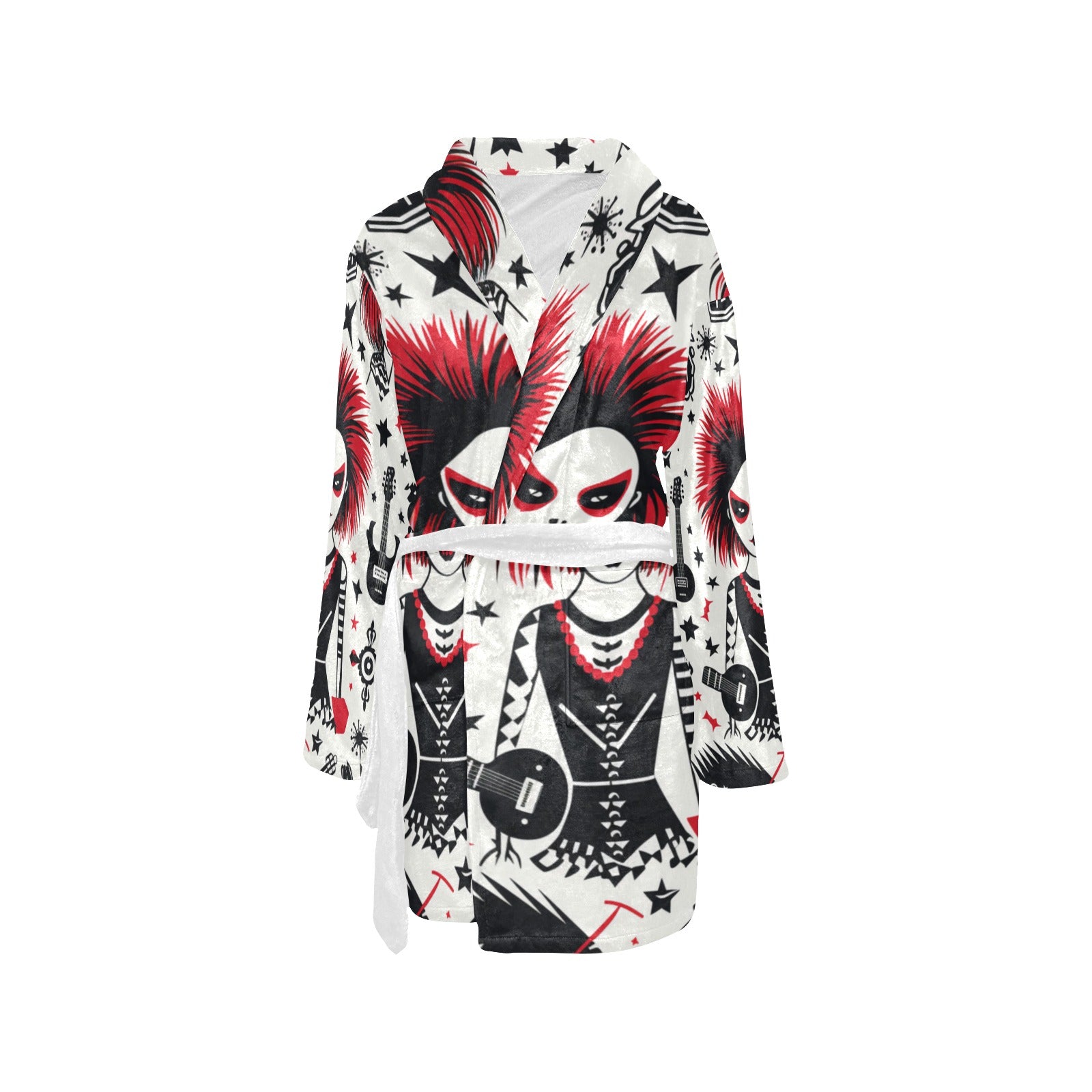 Punk Rock Girl Night Robe - Gothic Lace Sleepwear for Women - Edgy & Comfortable Pajama Set for Bedtime, Lounge & Sleepovers