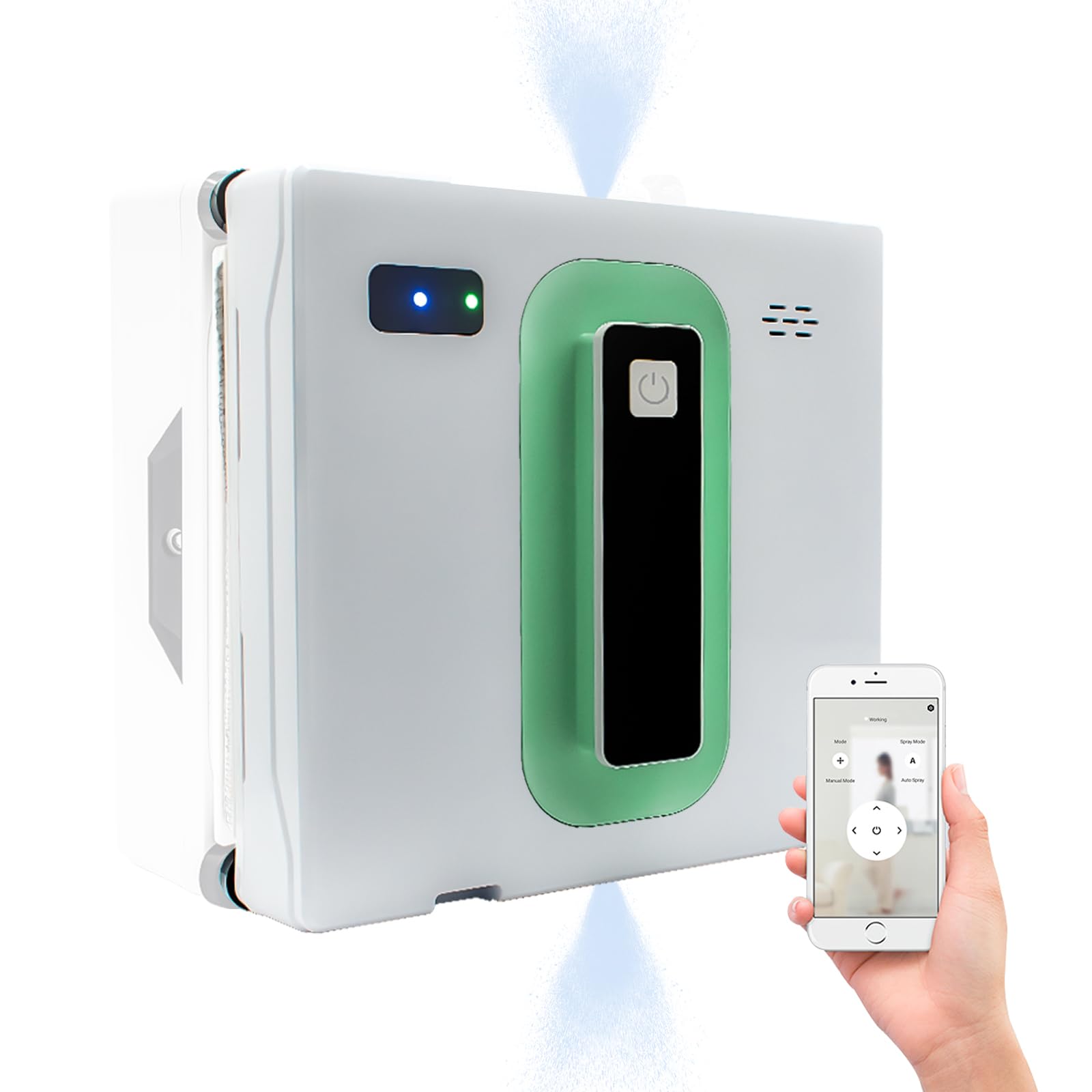 Ultra-Thin 5600PA Window Cleaning Robot with Auto Dual Two-Way Water Jet - Smart Automatic Glass Cleaner for Windows, Tiles & Glass Doors - Perfect for Indoor Home & Office Cleaning