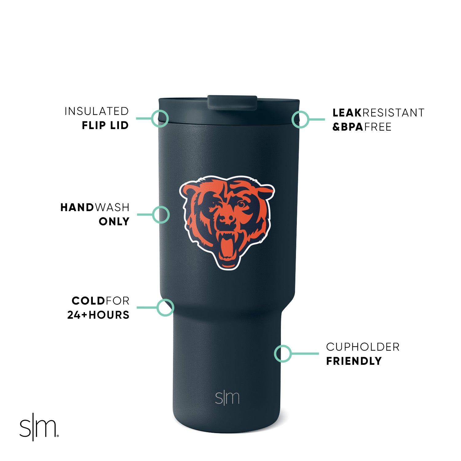 NFL Team Logo Insulated Stainless Steel Tumbler with Lid and Straw - 20oz Travel Mug for Hot & Cold Drinks - Perfect for Game Day, Office, Gym, and Outdoor Activities