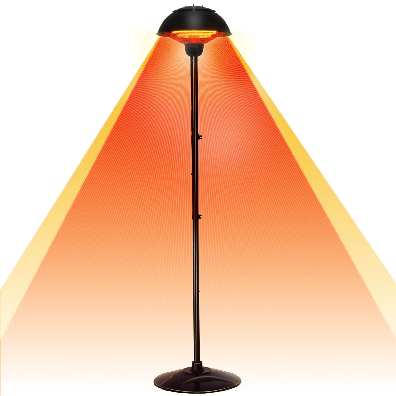 1500W Outdoor Electric Patio Heater - Infrared Heating with Tip-Over Protection (Black) | Perfect for Backyard, Deck, Garden & Outdoor Dining Areas