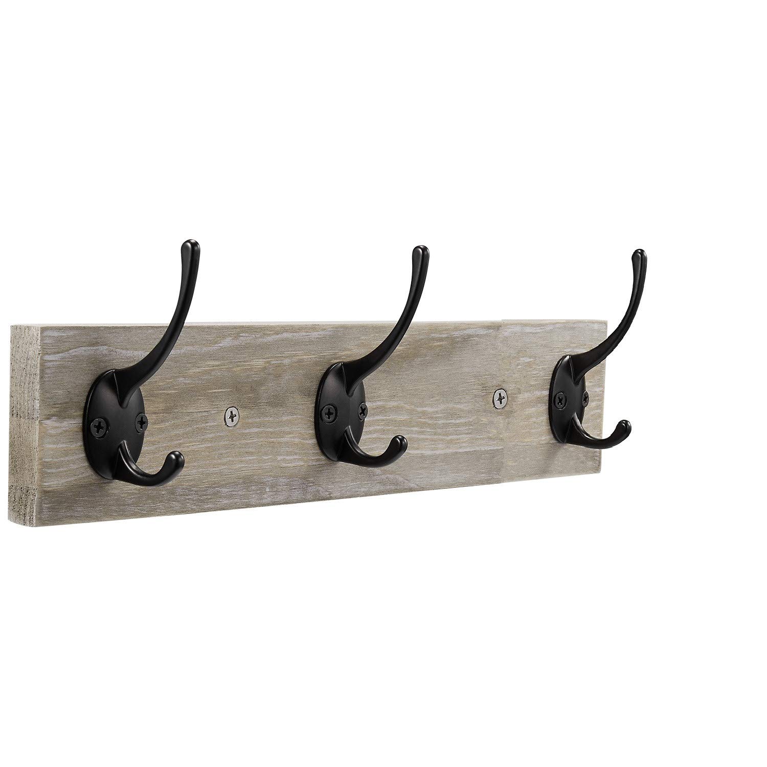 Vintage Wooden Wall Mounted Coat Rack with 3 Zinc Die-Cast Hooks - Rustic Entryway Organizer for Hats, Coats & Accessories | Perfect for Hallway, Bathroom, Bedroom, Kitchen & Mudroom (Pinewood, 3-Hook)