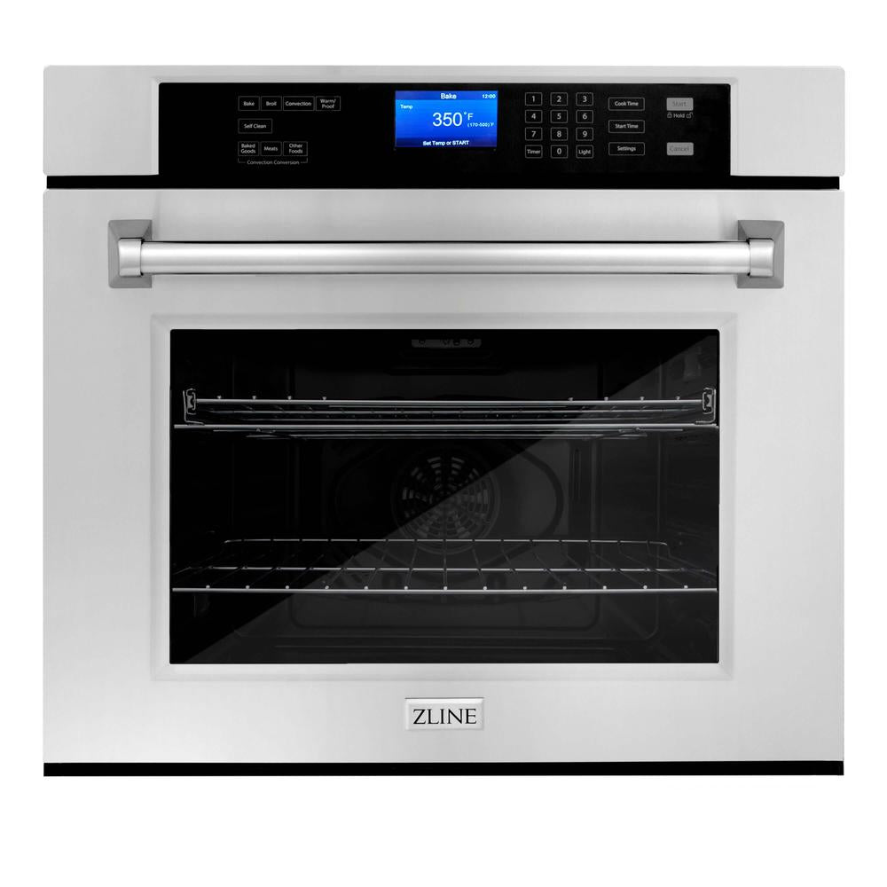 ZLINE 30-inch Stainless Steel Kitchen Package - Refrigerator, Gas Rangetop, Range Hood, Wall Oven & Dishwasher (5KPR RTRH30 AWSDWV) - Perfect for Modern Home Chefs & Kitchen Remodels