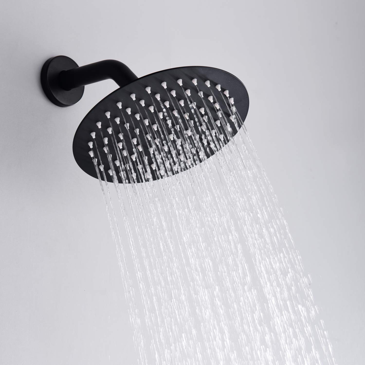 Premium Matte Black Rain Shower System with Waterfall Tub Spout - Complete 8 Inch Rainfall Shower Head & Handheld Sprayer Set - Modern Bathroom Faucet for Luxury Spa Experience at Home