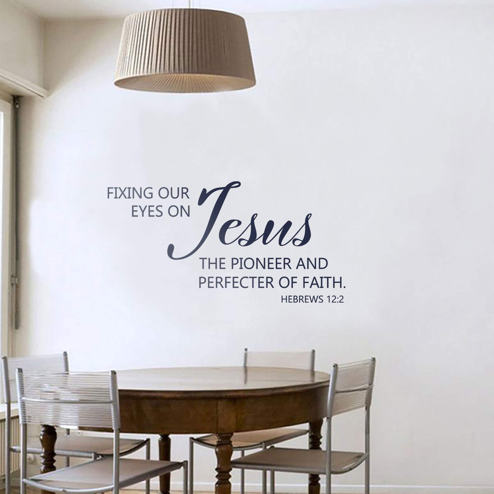 Faith Bible Wall Decal - Removable Scripture Decor for Bedroom & Living Room - Hebrews 12:2 Verse