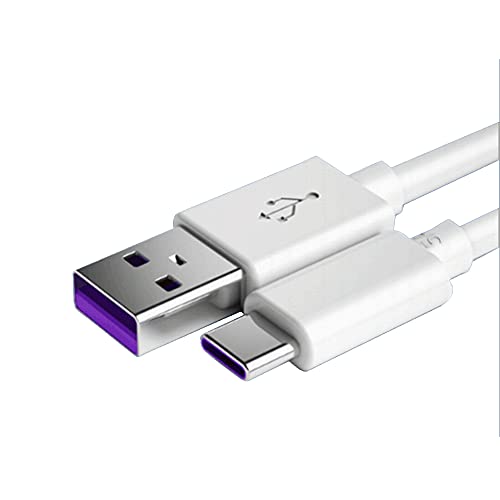 6ft USB C to USB A Fast Charging Cable 3A - 1.8M USB Type C Charger Cord Compatible with Samsung Galaxy S10/S9/S8/S20/Note 10/9/8, PS5 Controller - White | For Home, Office & Travel Charging Needs