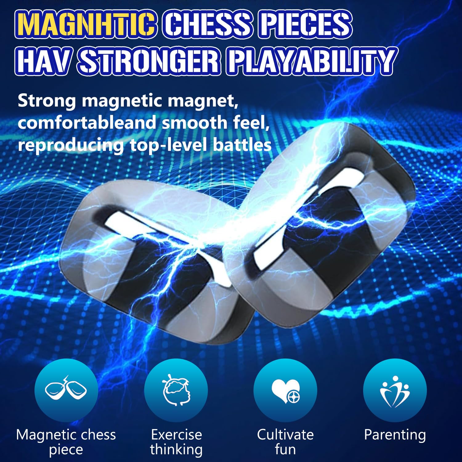 Magnetic Chess Set - 20 Piece Portable Chess Board Game for Kids & Adults | Travel, Party & Indoor Fun | Foldable Puzzle Game for Home & Outdoor Play