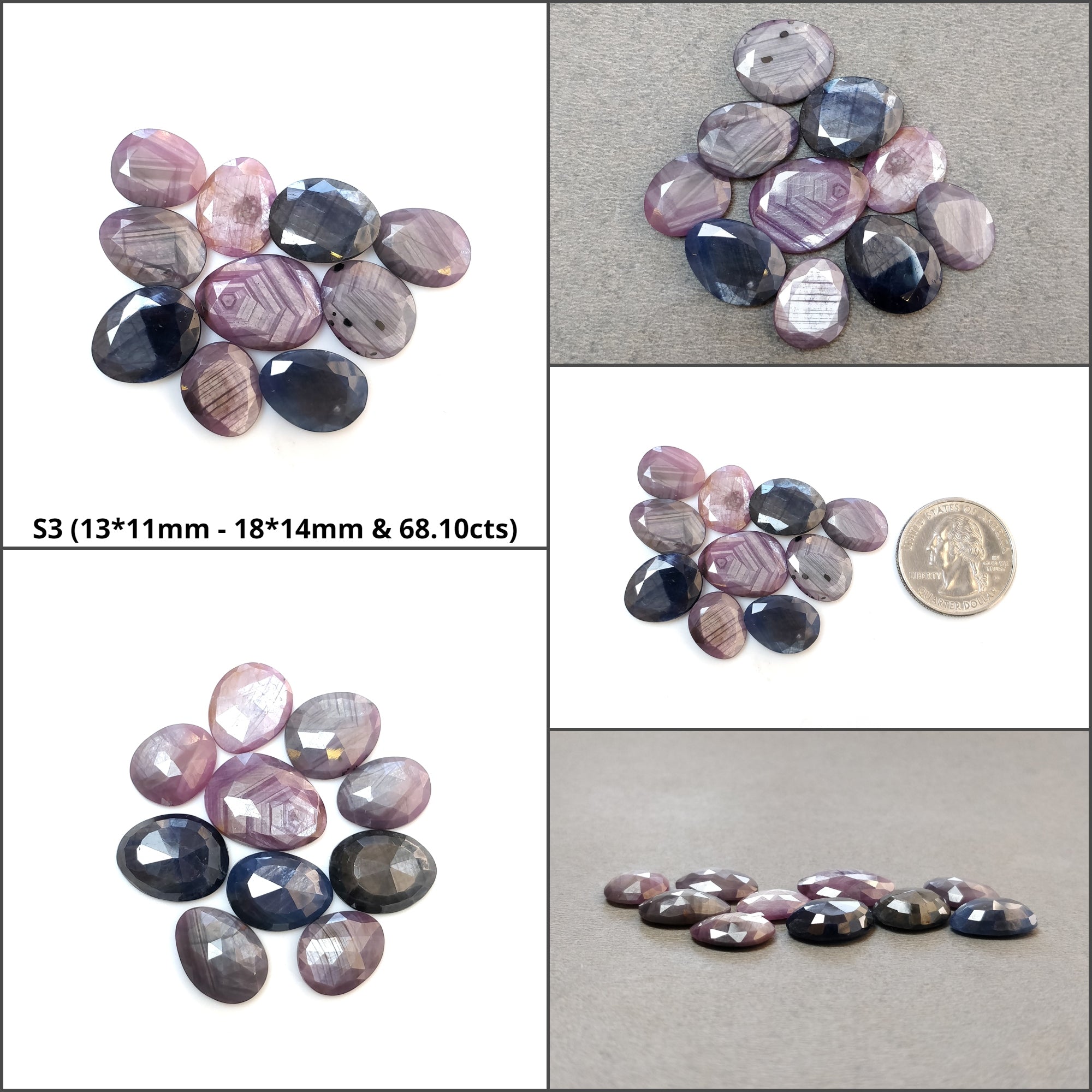 Natural Untreated Blue & Raspberry Pink Sheen Sapphire Gemstone - Oval Cut for Jewelry Making, Healing Crystals & Collectibles