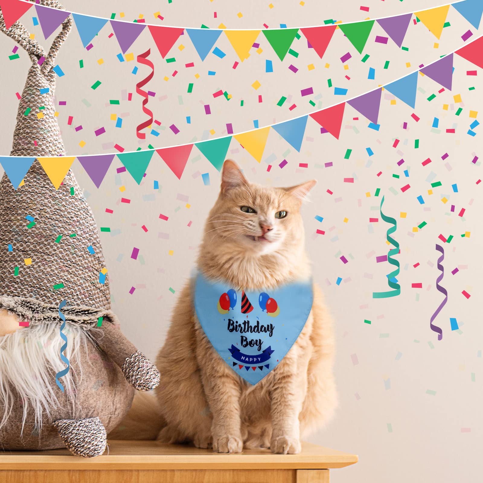 Blue Dog Birthday Bandana for Small Medium Large Dogs - Cute Pet Bibs & Triangle Scarf for Puppy Birthday Parties - Perfect for Pet Celebrations, Photo Shoots & Special Occasions