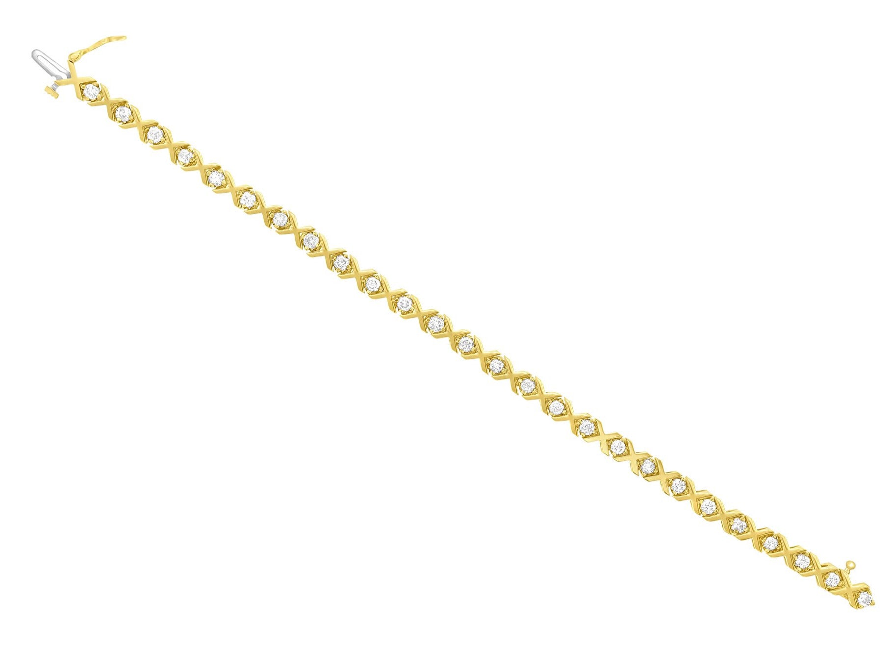 2 Carat XOXO Love Theme Diamond Bracelet for Women - Elegant Heart-Shaped Sterling Silver Jewelry Gift for Anniversary, Valentine's Day & Special Occasions