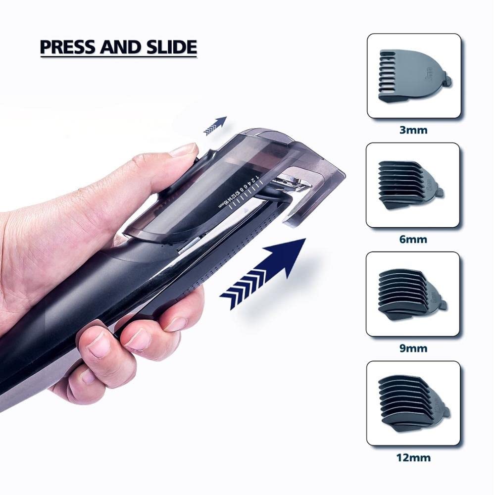 Professional Men's Hair Clippers & Electric Shaver - Rechargeable Wet/Dry Beard Trimmer & Body Groomer for Smooth Shaving at Home or Travel | Perfect for Facial, Body & Head Hair Grooming