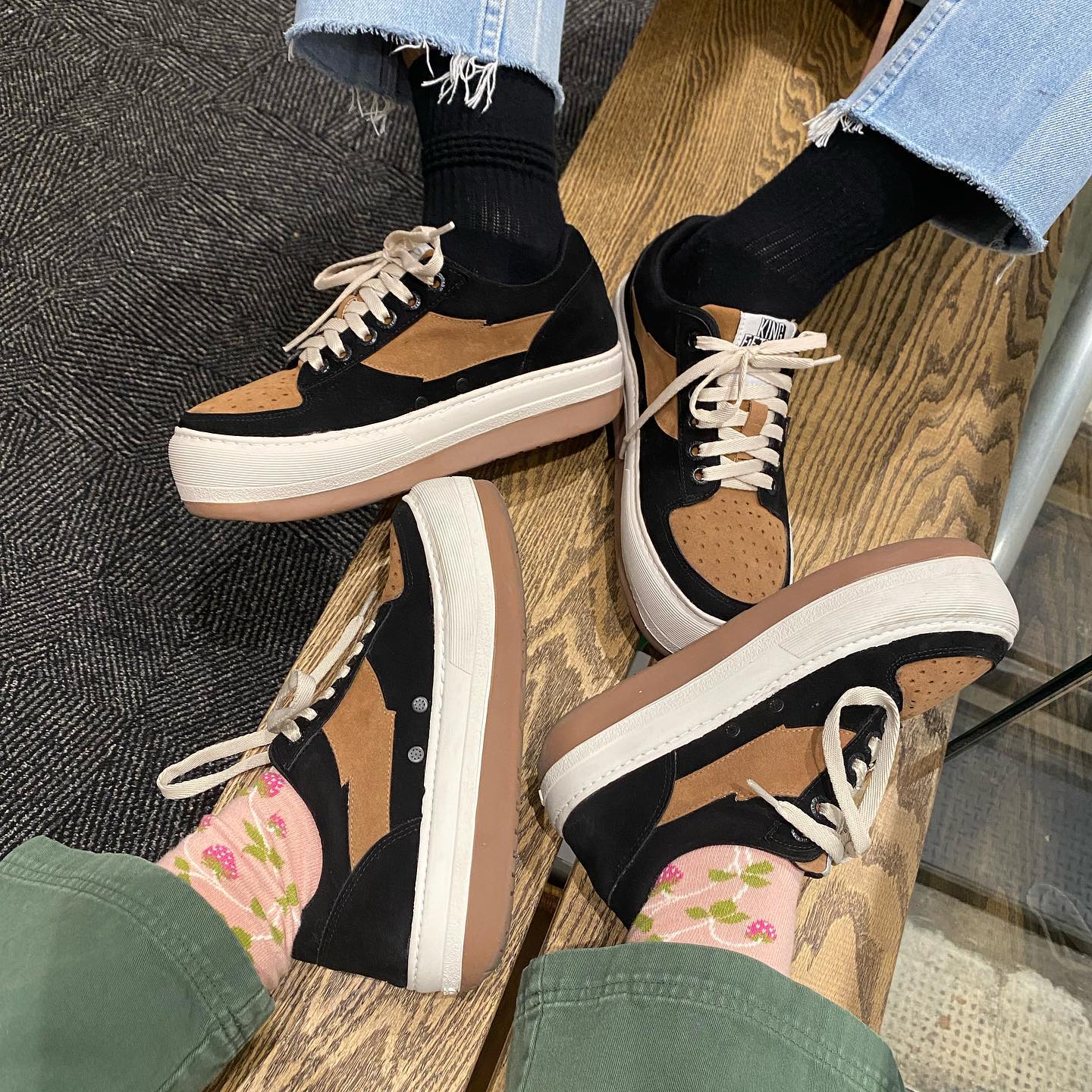 King55 Black Harajuku Sneakers - Stylish & Comfortable Casual Shoes for Women | Perfect for Streetwear, Daily Wear & Fashion Outfits