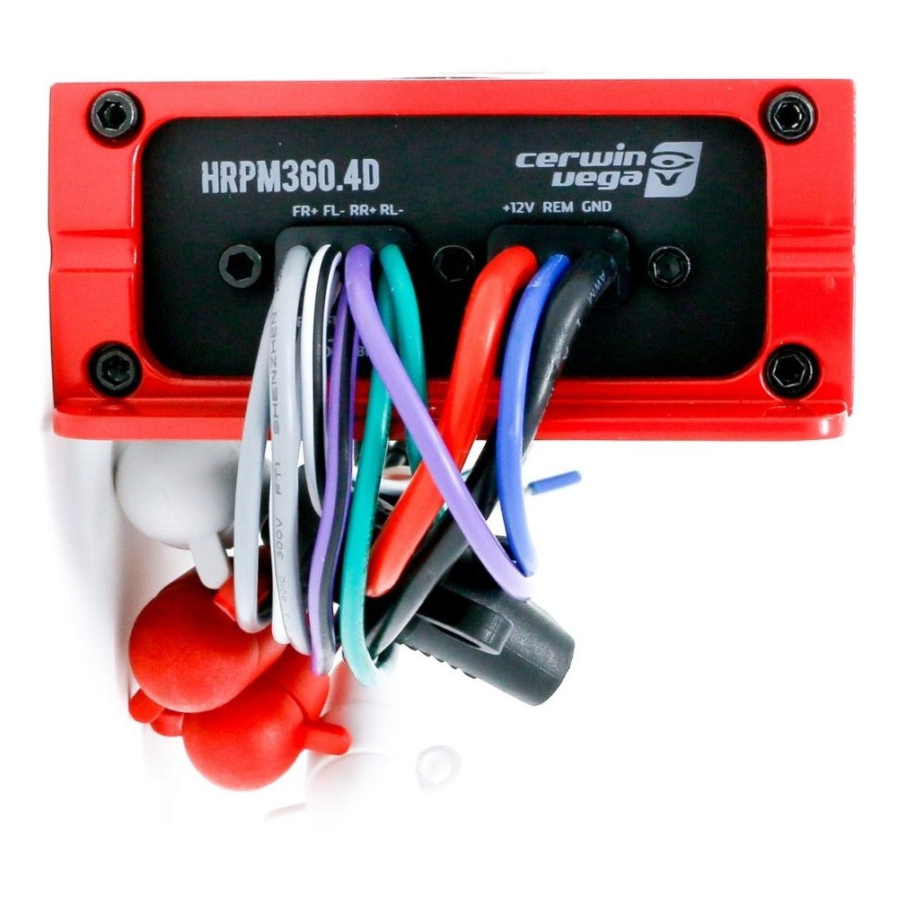 Cerwin Vega HRPM360.4D HED Series Marine Compact 4 Channel Class D Amplifier - Waterproof Boat Audio System for Marine, RV & Off-Road Vehicles