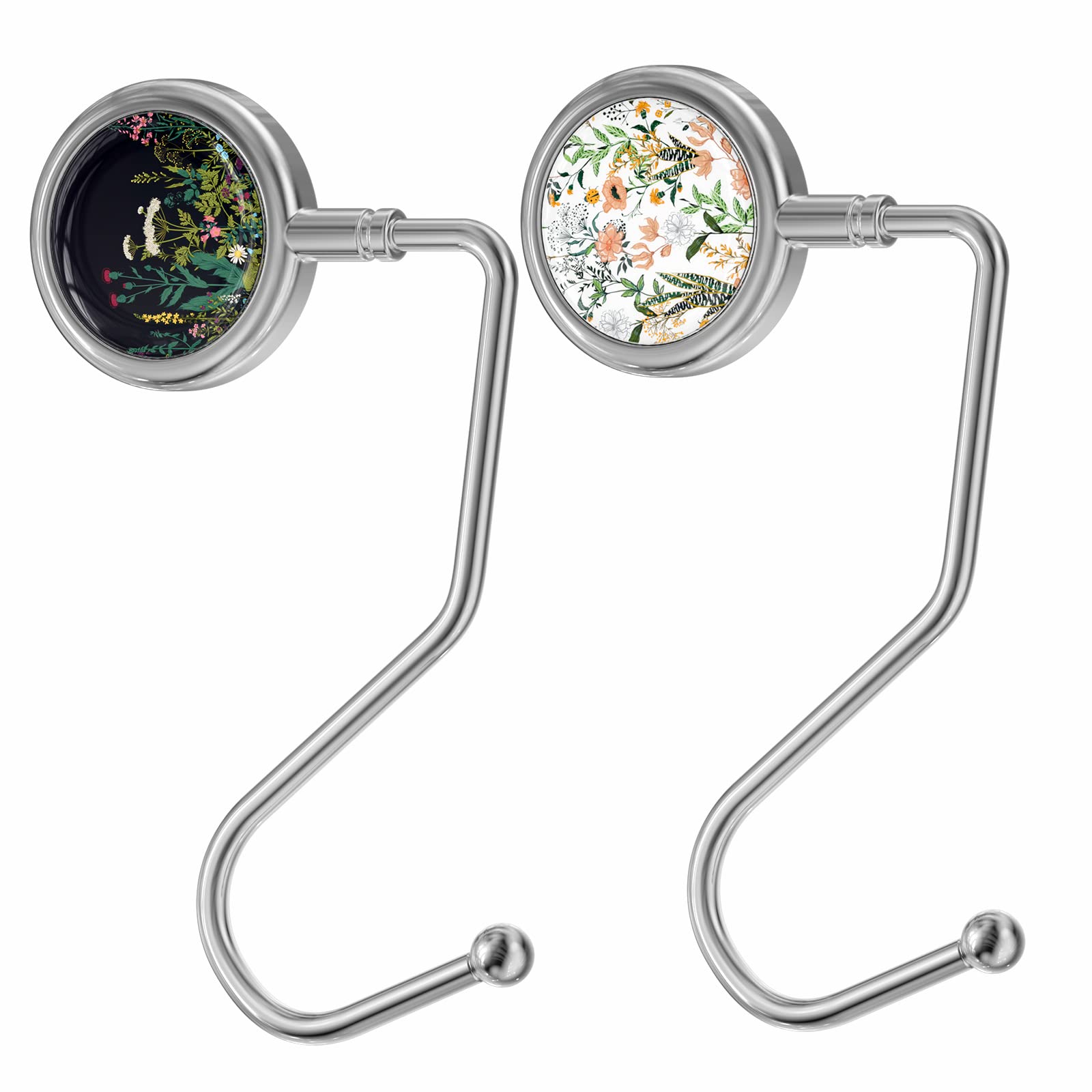 2-Pack Metal Purse Hooks for Women - Aiawoxc Durable Table Handbag Hangers with Floral Design | Perfect for Restaurants, Bars, and Outdoor Dining