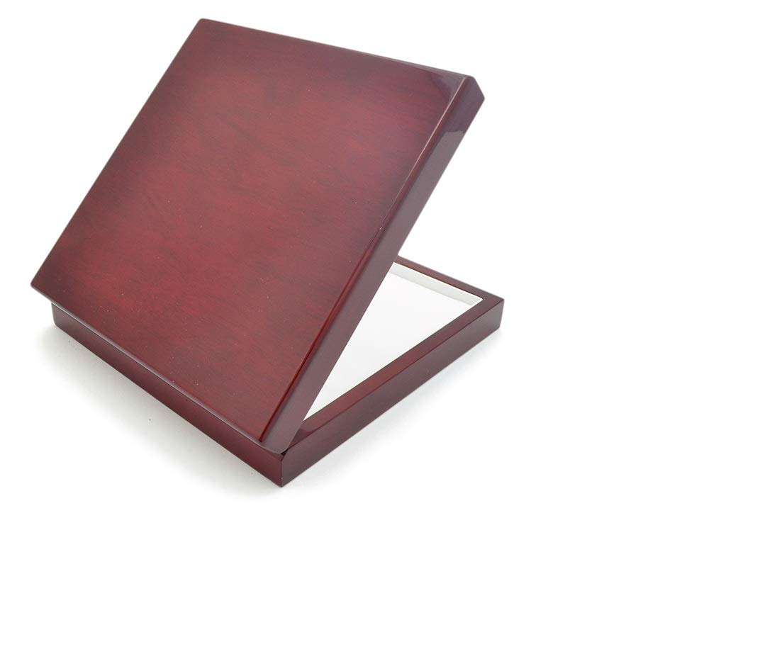 Luxury Rosewood Jewelry Box with White Leather Lining & Metal Hinge - Premium Wooden Necklace Storage Case for Women, Perfect for Gift Giving, Travel & Home Organization