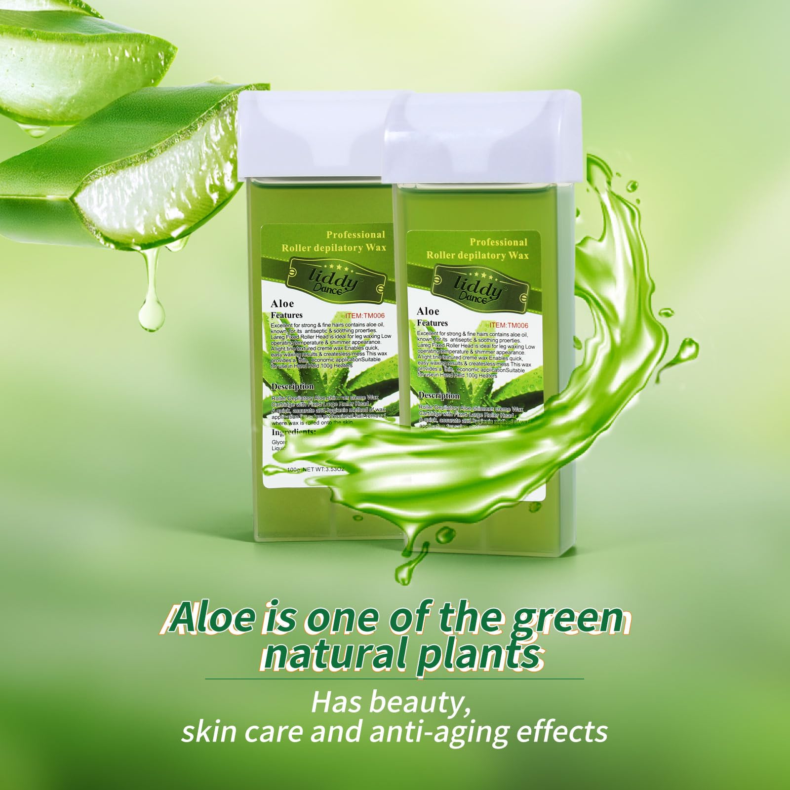 Aloe Roll-On Waxing Kit for Sensitive Skin - Hair Removal Wax Warmer for Arms, Legs & Body - At-Home Waxing Kit for Women & Men - Perfect for DIY Spa Days & Smooth Skin Care