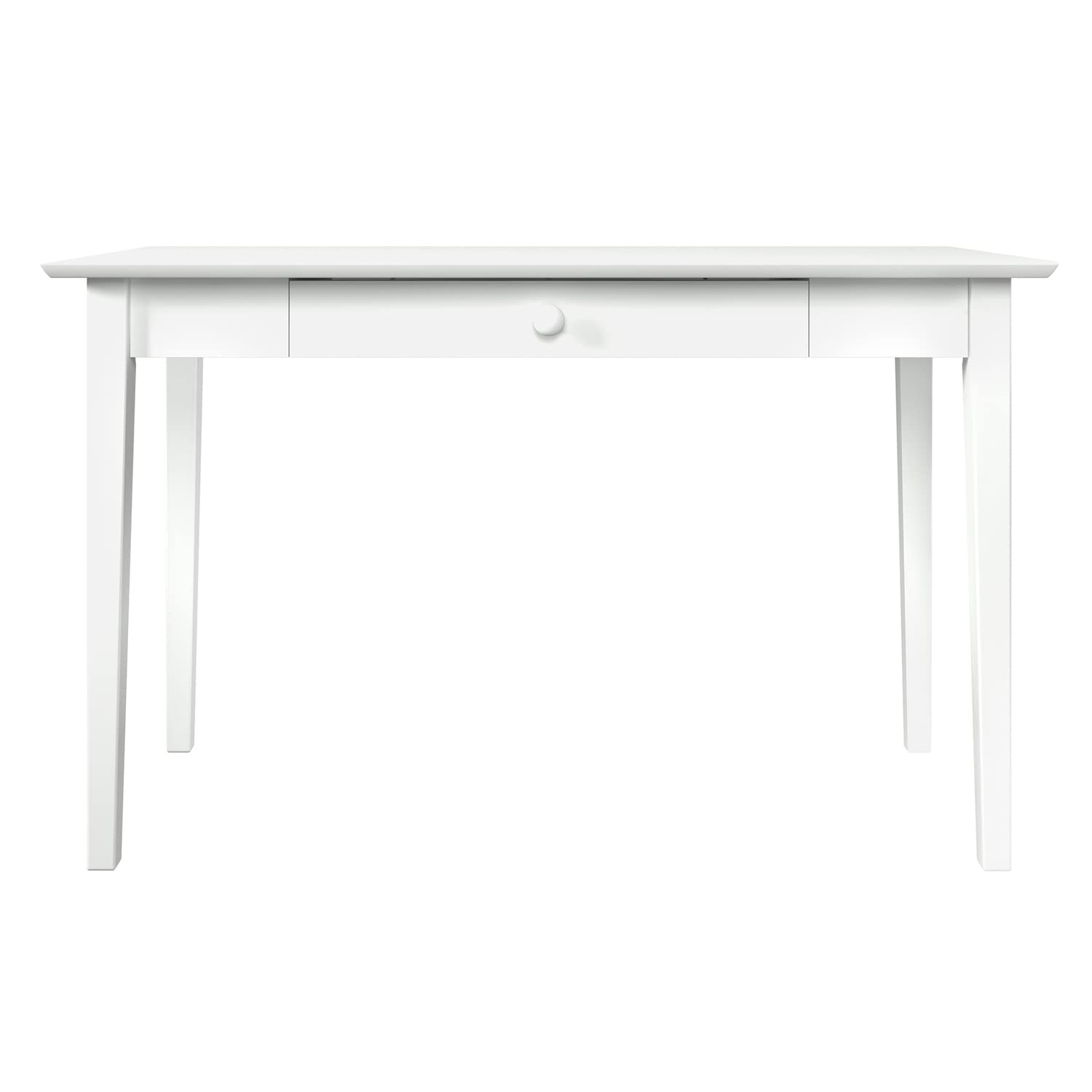 AFI White Shaker Desk with Drawer & USB Charging Station - Compact Home Office Desk for Small Spaces, Study & Work From Home
