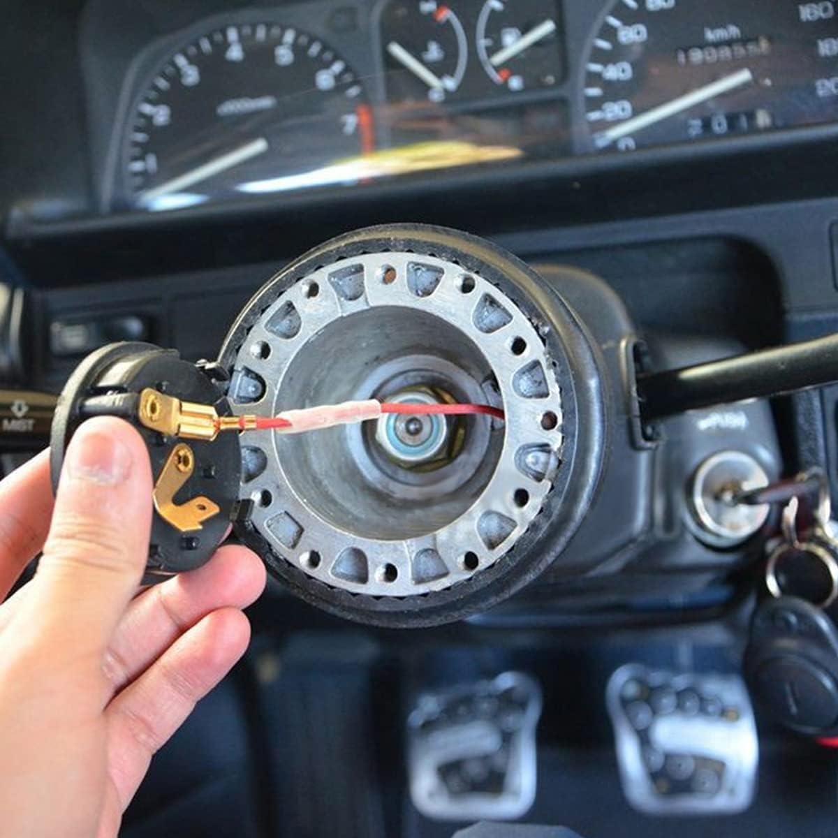 Aluminum & Plastic Quick Release Steering Wheel Hub Adapter Kit with 6 Bolts - Compatible with TOYOTA Vehicles | Perfect for Racing, Drifting & Car Modifications