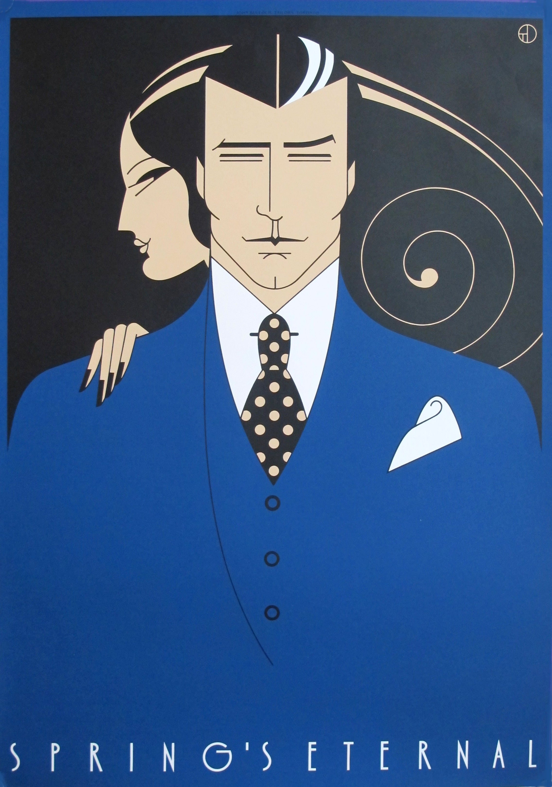 Vintage 1980s Original Canadian Spring's Eternal Poster - John Bullock Tailors Retro Wall Art for Home & Office Decor