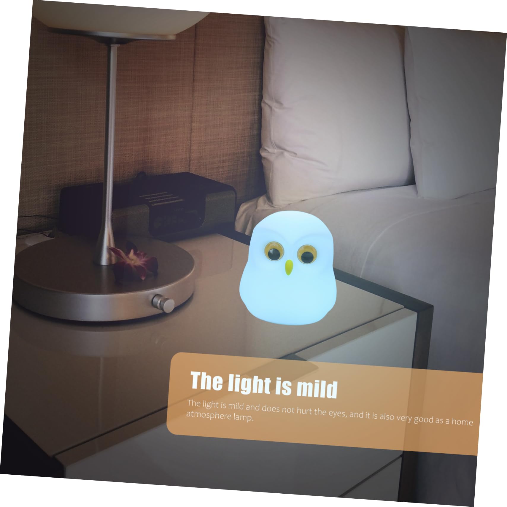 Artibetter Owl Night Light - LED Desk Lamp with Soft Glow, Decorative Bedside Table Lamp for Kids Room, Nursery, or Office - Perfect for Reading, Relaxing, and Creating Cozy Atmosphere